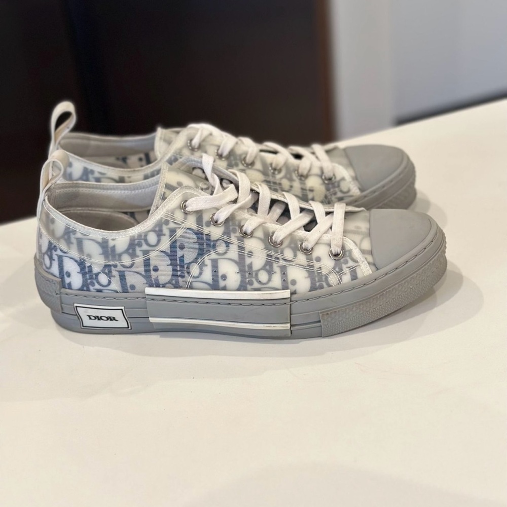 Dior Monogram Gray and White Sneakers
